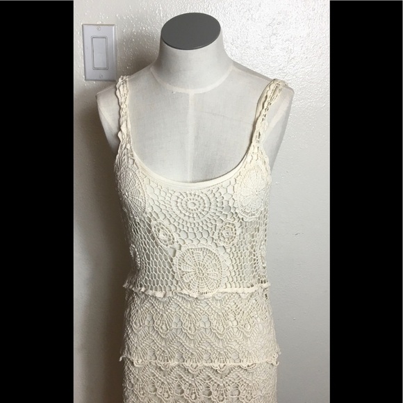 Cream Crochet Dress with Underslip - Picture 2 of 6